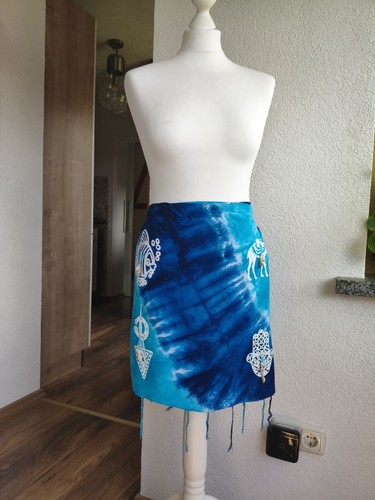 Rock wickelrock batik blau - rock,