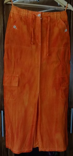 Leinen rock orange batik - rock,