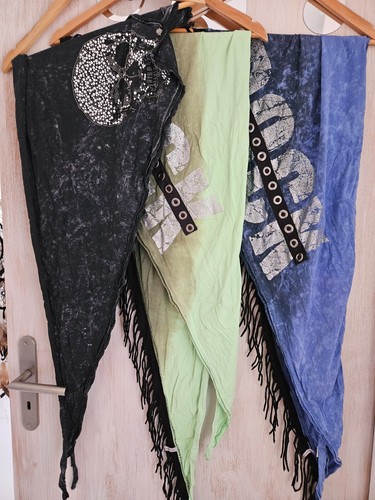 3xTredyschal,blau-batik,schwar